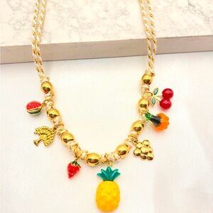Gold and Multicolor Charm Necklace